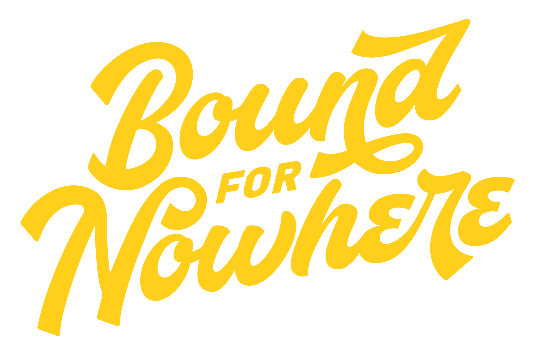 Bound for Nowhere logo in yellow script