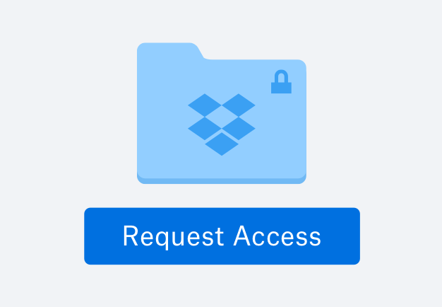 A blue file with a lock icon and a request access button